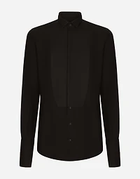 Cotton poplin Gold-fit tuxedo shirt