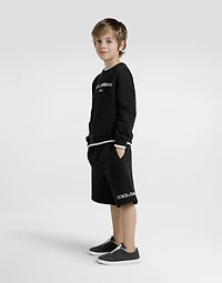 Fleece bermuda shorts with Dolce&Gabbana embroidery