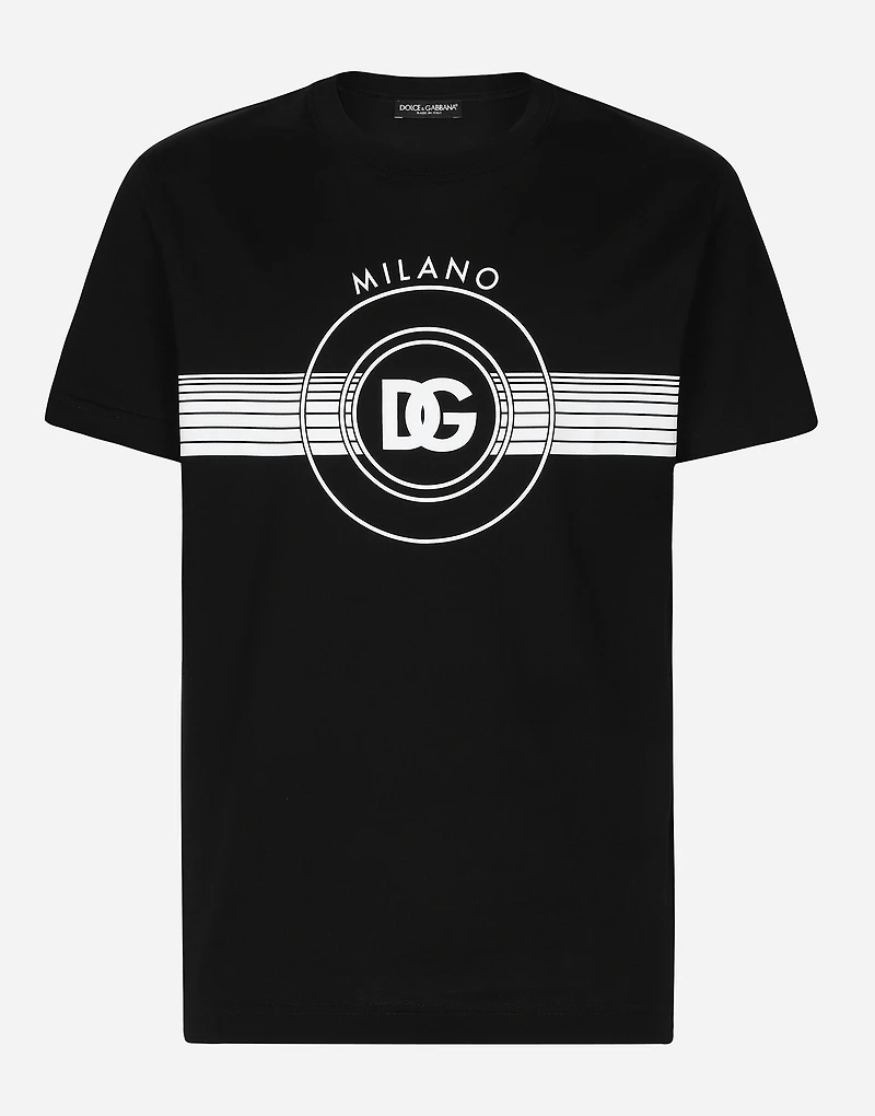 Short-sleeved cotton T-shirt with DG print