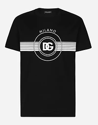 Short-sleeved cotton T-shirt with DG print