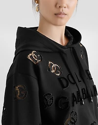 Jersey hoodie with cut-out and DG logo