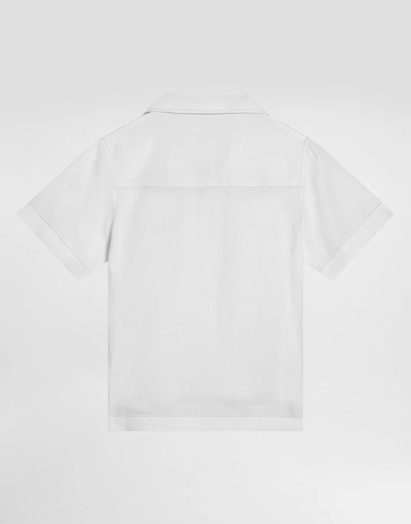 Non-stretch linen shirt with Dolce&Gabbana logo
