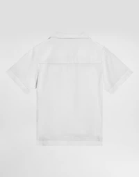Non-stretch linen shirt with Dolce&Gabbana logo