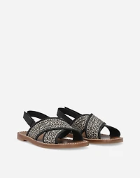 Canvas sandals with Dolce&Gabbana logo print