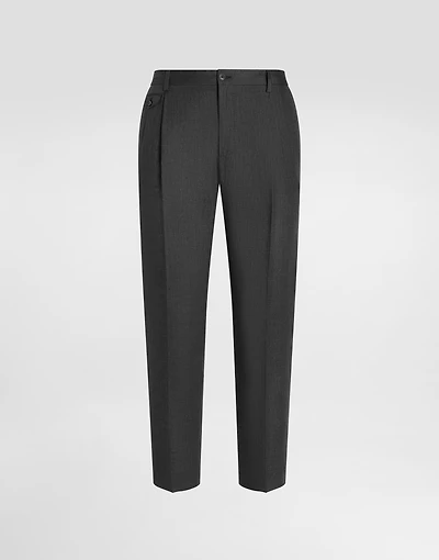 Washed linen canvas trousers