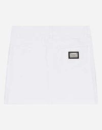 5-pocket short skirt ripped denim