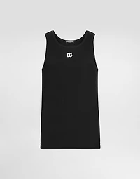 Cotton tank top with embroidery