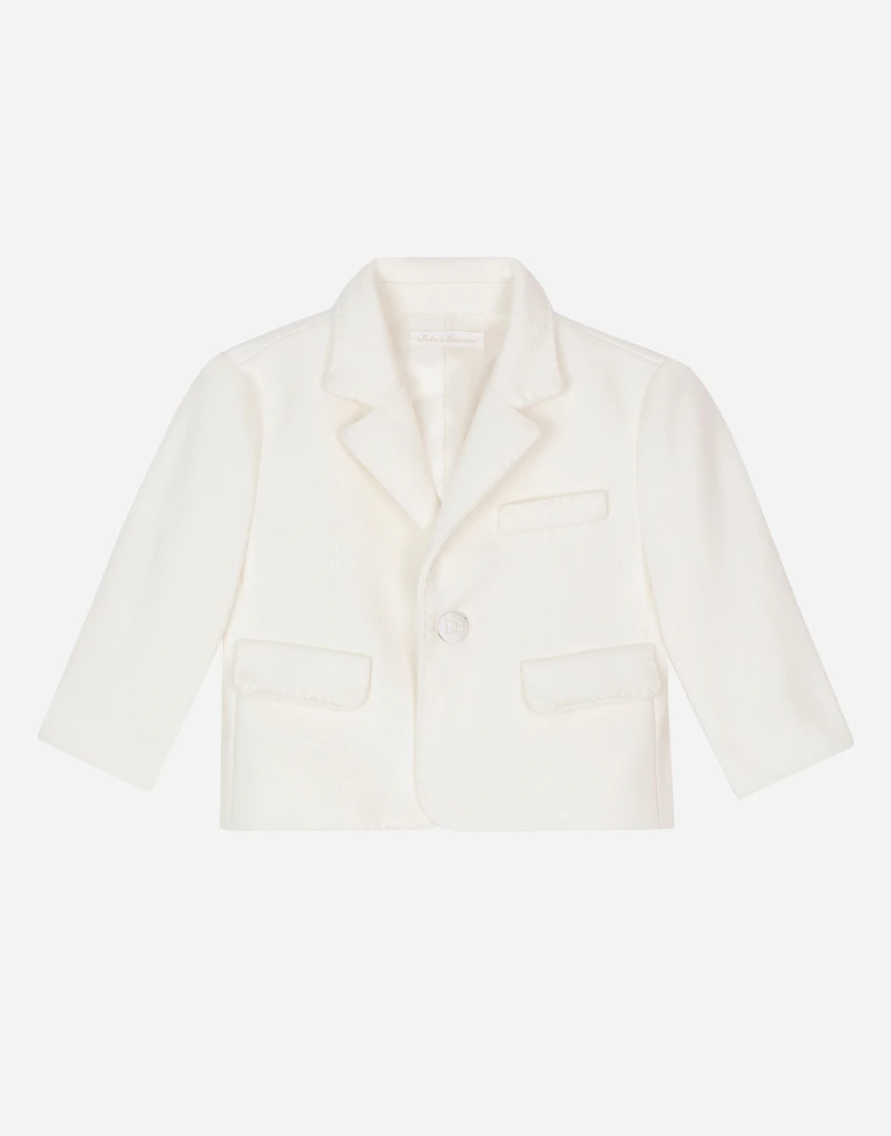Classic single-breasted textured jersey jacket