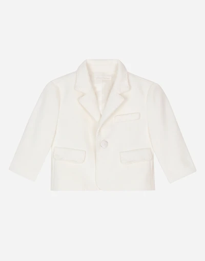 Classic single-breasted textured jersey jacket