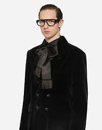 Velvet coat with satin details