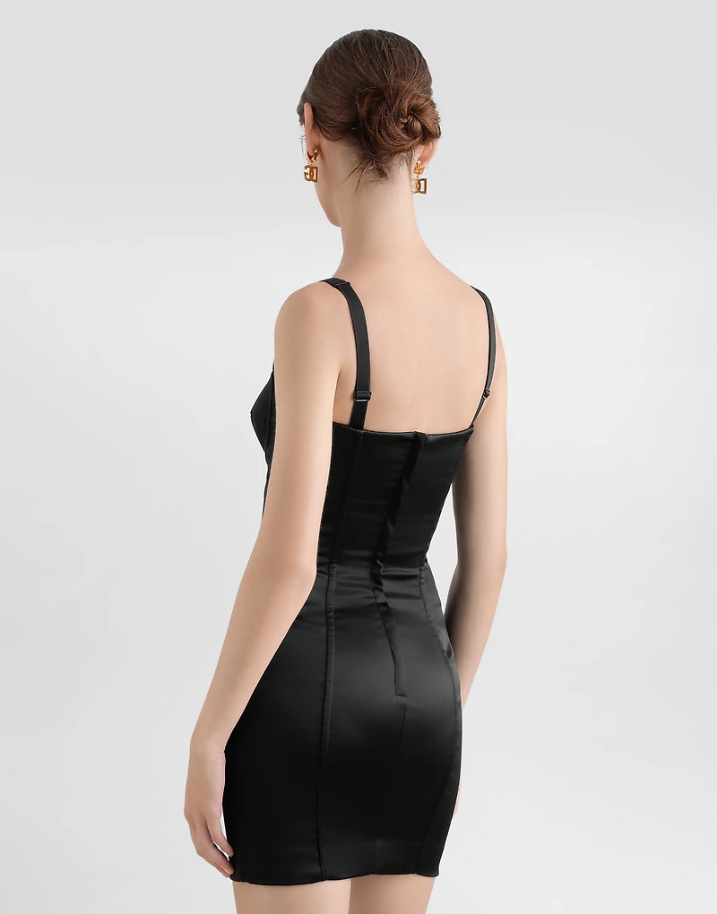 Satin corset minidress