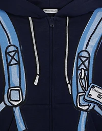 Hooded sweatshirt with DG backpack print