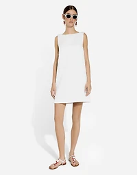 Short brocade dress with back neckline