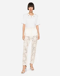 Branded stretch lace pants