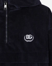Velvet hoodie with DG laurel logo