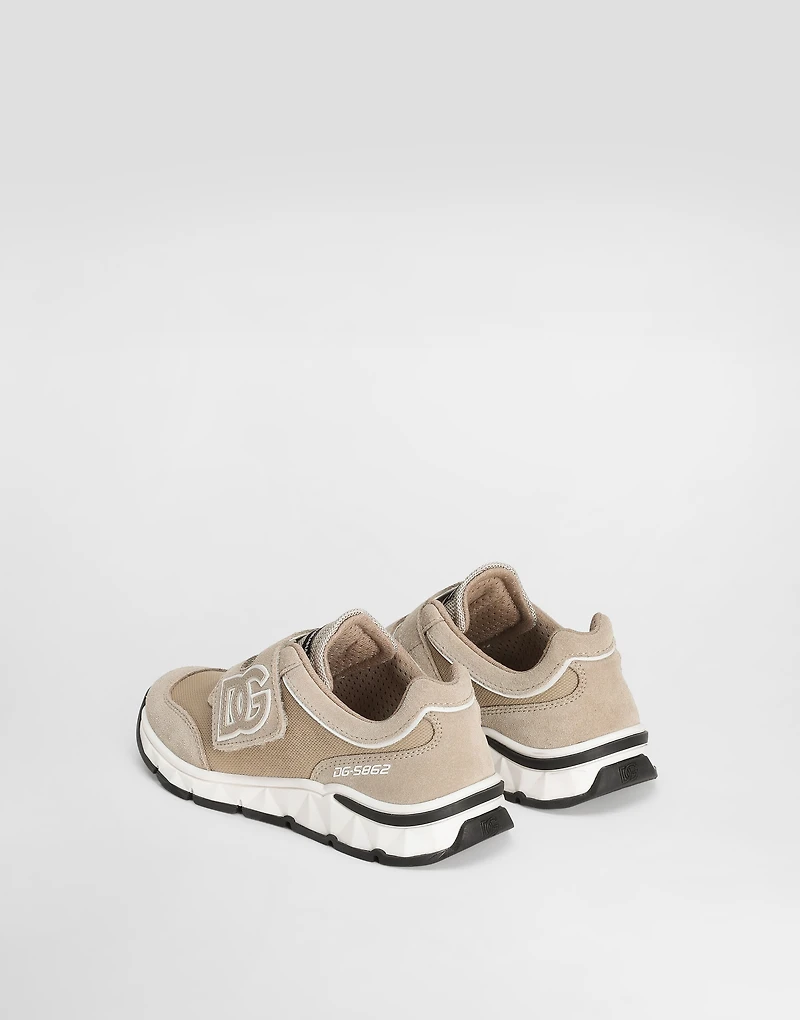 Mesh and split leather DG running sneakers