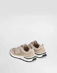 Mesh and split leather DG running sneakers