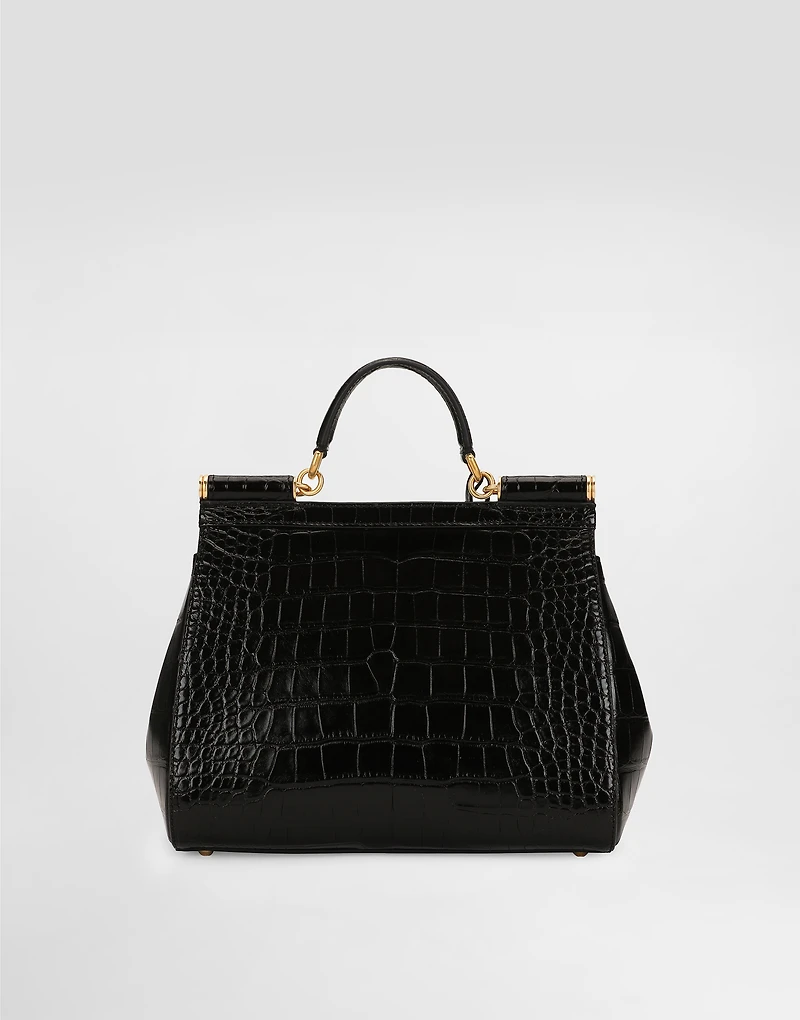 Large Sicily handbag in alligator leather