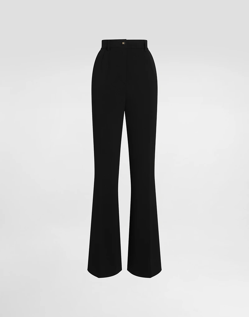 Flared jersey Milano rib pants