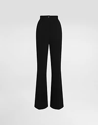 Flared jersey Milano rib pants