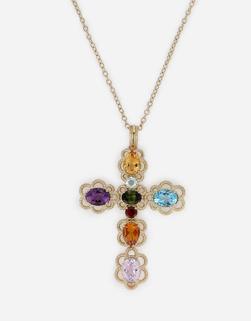 Rainbow Pendant 
 18-carat yellow gold and multicolored gems