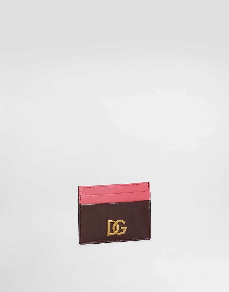 Calfskin card holder with DG logo