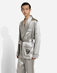 Silk satin robe