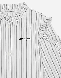 Striped poplin shirt with embroidered Dolce&Gabbana logo