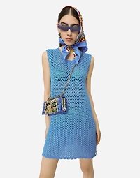Short sleeveless crochet dress