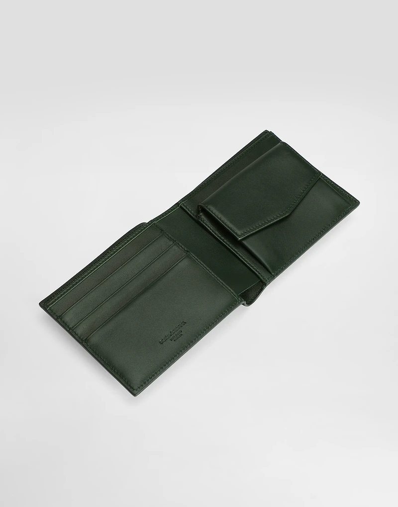 Plongé woven calfskin wallet