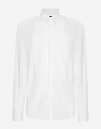 Cotton poplin Gold-fit tuxedo shirt