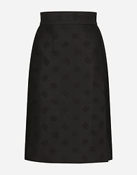 Quilted jacquard midi skirt with DG logo