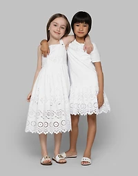 Poplin and broderie anglaise dress