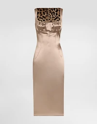 Stretch satin midi dress
