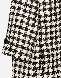 Single-breasted macro-houndstooth wool coat