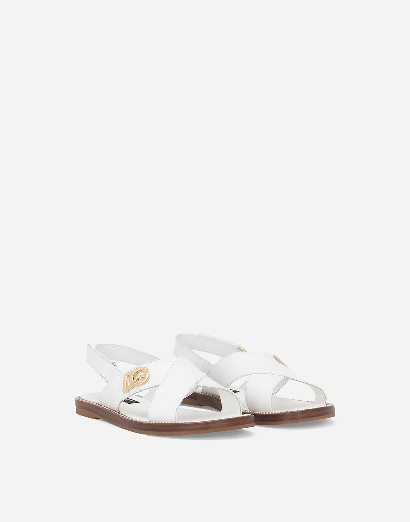 Calfskin sandals with DG logo
