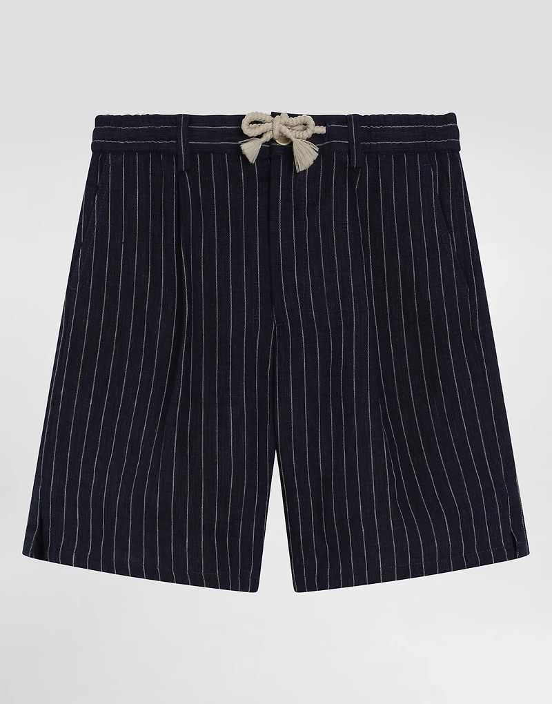 Striped fabric shorts