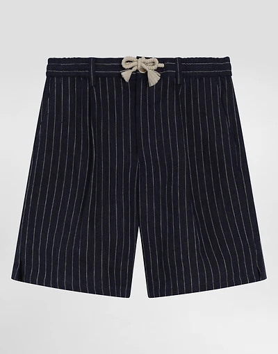Striped fabric shorts