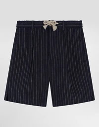 Striped fabric shorts