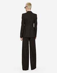 Single-breasted pinstripe wool Turlington jacket