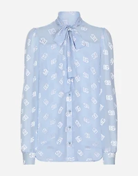 Dévoré silk shirt with DG logo