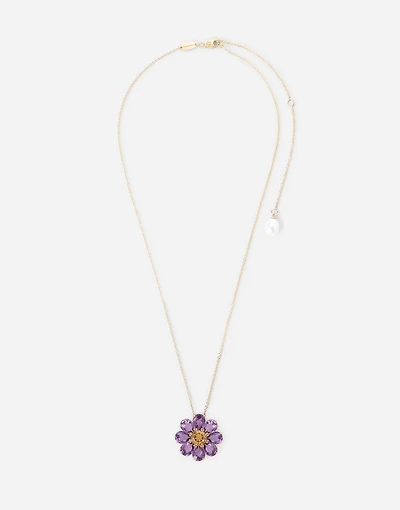 Spring Necklace 18-carat yellow gold and amethysts