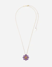 Spring Necklace 18-carat yellow gold and amethysts