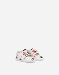 Printed lambskin low-top sneakers