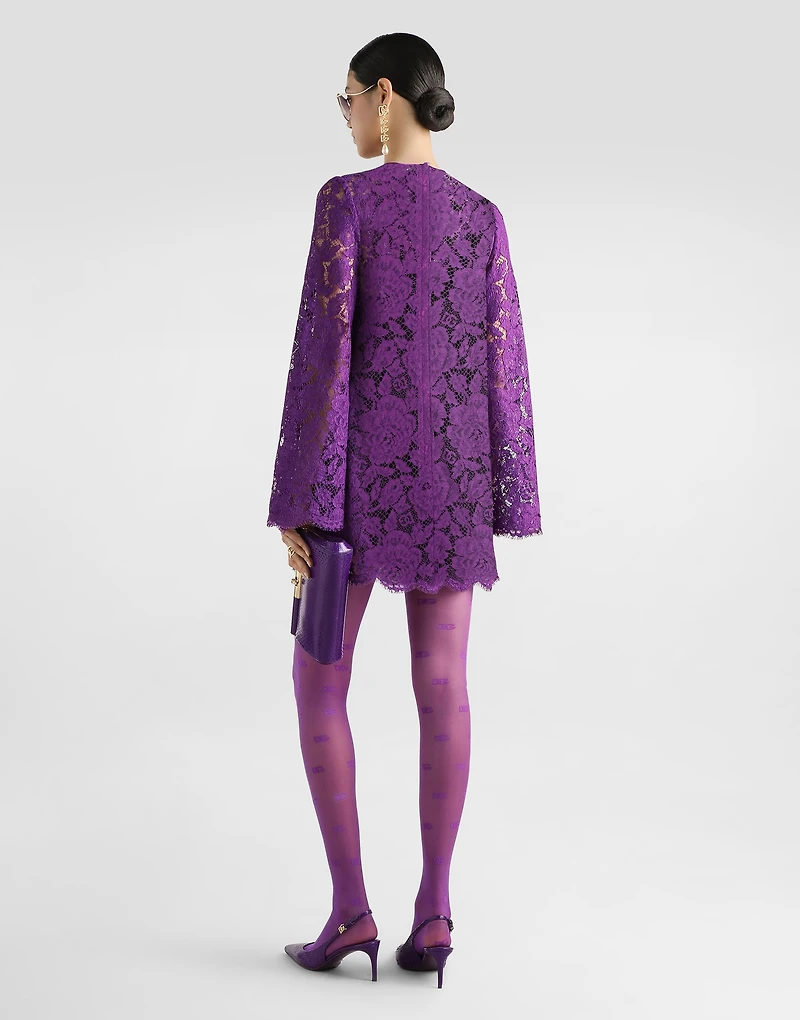 Cordonetto lace short dress