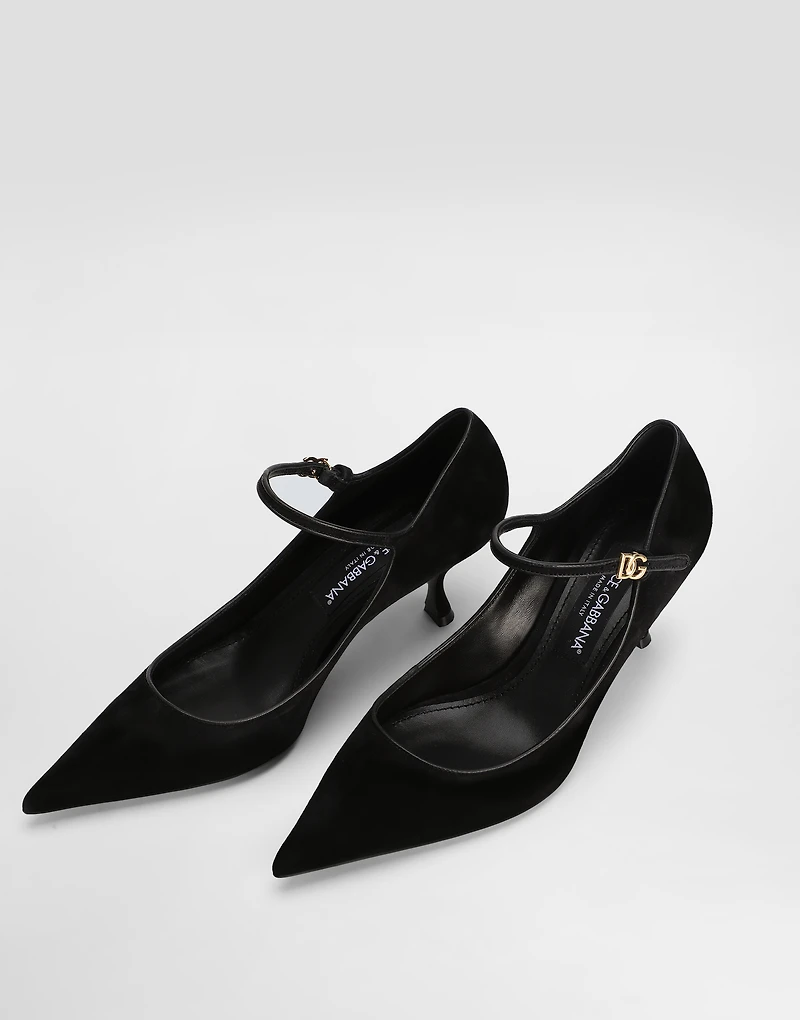 Suede and nappa leather pumps