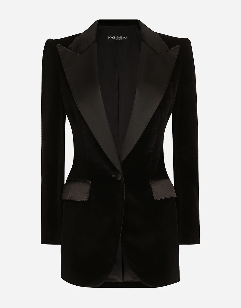Single-breasted velvet Turlington tuxedo jacket