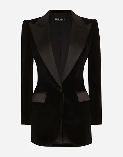 Single-breasted velvet Turlington tuxedo jacket