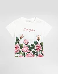 Jersey T-shirt with rose print