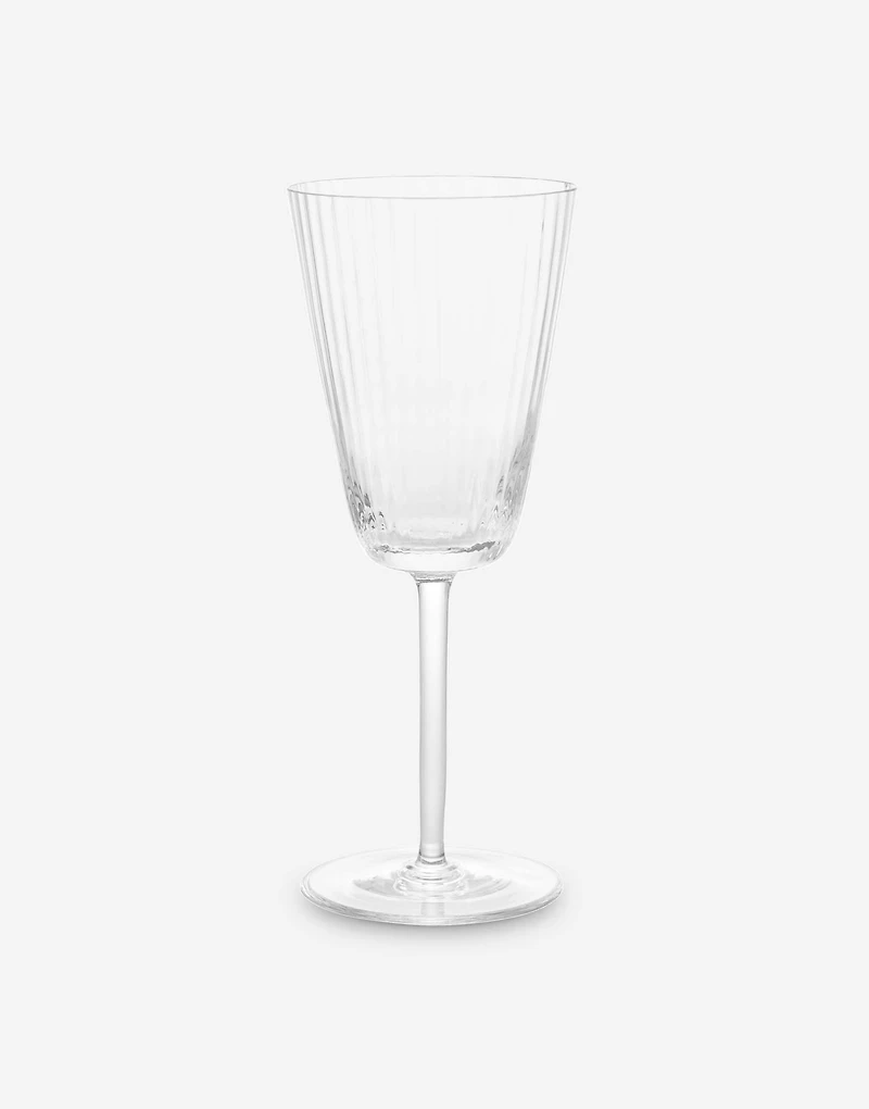 Hand-Blown Murano White Wine Glass